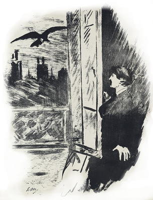 Édouard Manet--the Raven, illustration from, Le Corbeau